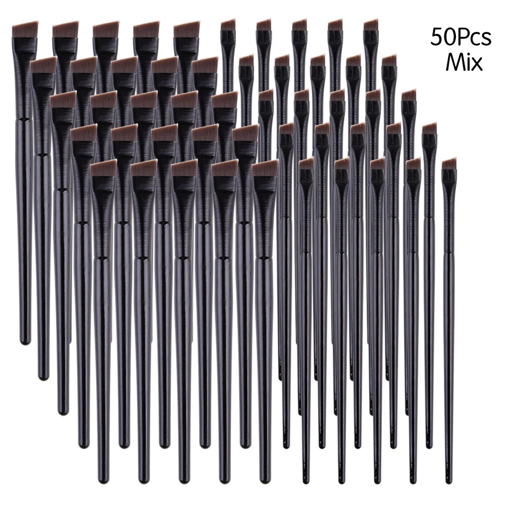 5/10/20/50Pcs Brow Brush Super Thin Angled Eyeliner Brush Synthetic Hair Eye Makeup Brushes Fine Sharp Cosmetic Eyebrow Tools