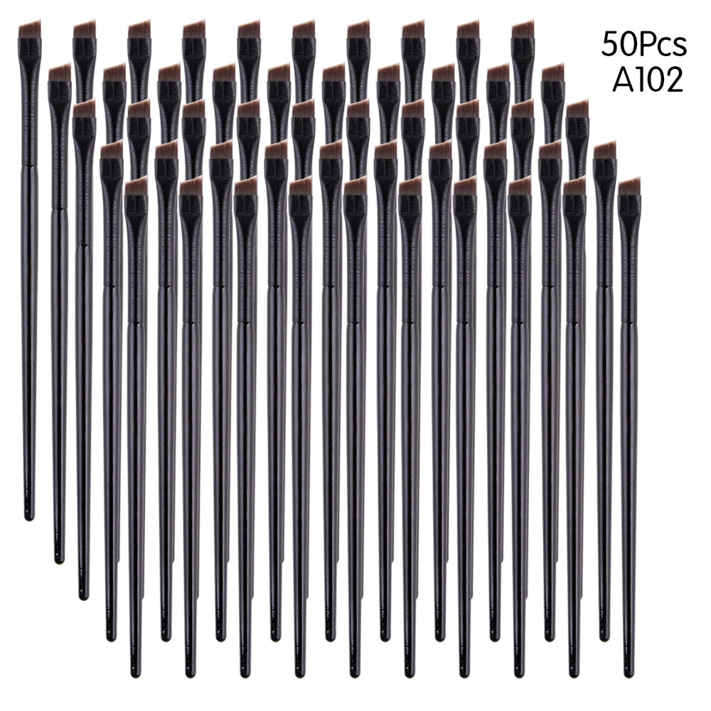 5/10/20/50Pcs Brow Brush Super Thin Angled Eyeliner Brush Synthetic Hair Eye Makeup Brushes Fine Sharp Cosmetic Eyebrow Tools