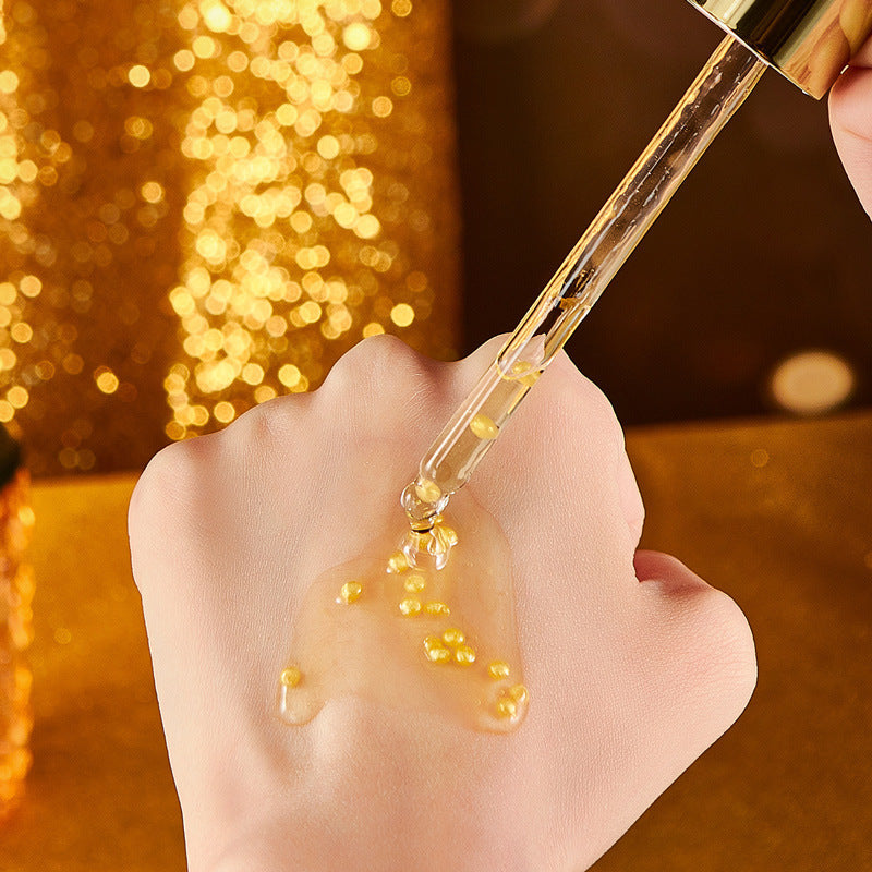 24k Gold Essence Liquid Hyaluronic Acid Serum Blue Copper Peptide Caviar Essential Oil Moisturizing Shrinks Pores Tightens Skin