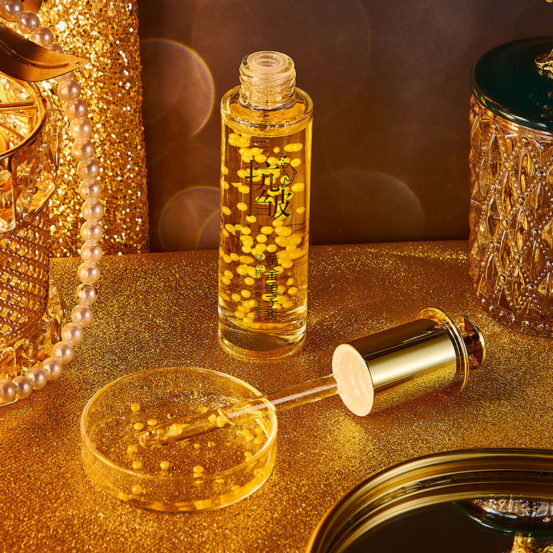 24k Gold Essence Liquid Hyaluronic Acid Serum Blue Copper Peptide Caviar Essential Oil Moisturizing Shrinks Pores Tightens Skin