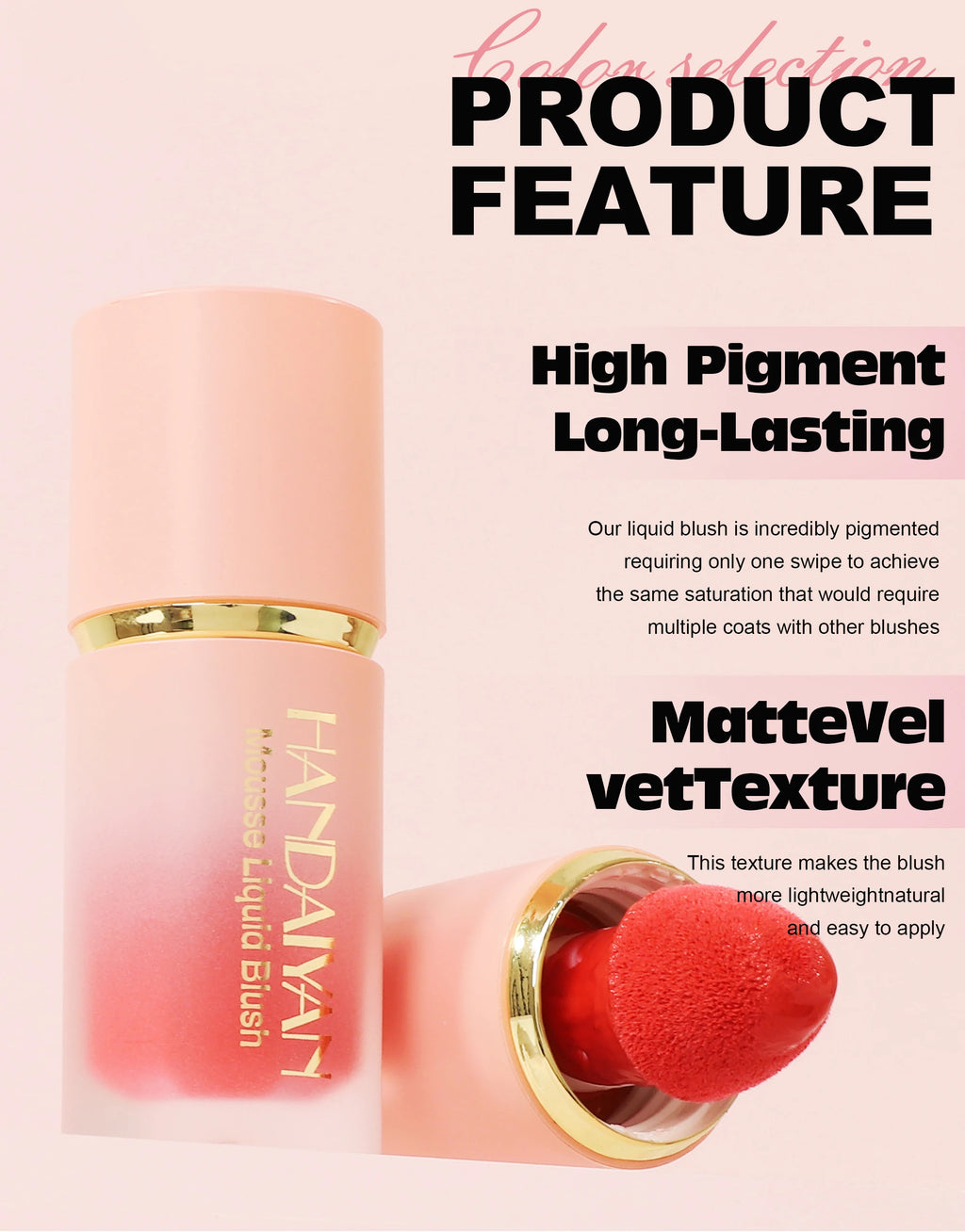 Matte Liquid BlushEasy Waterproof blush sponge brush head