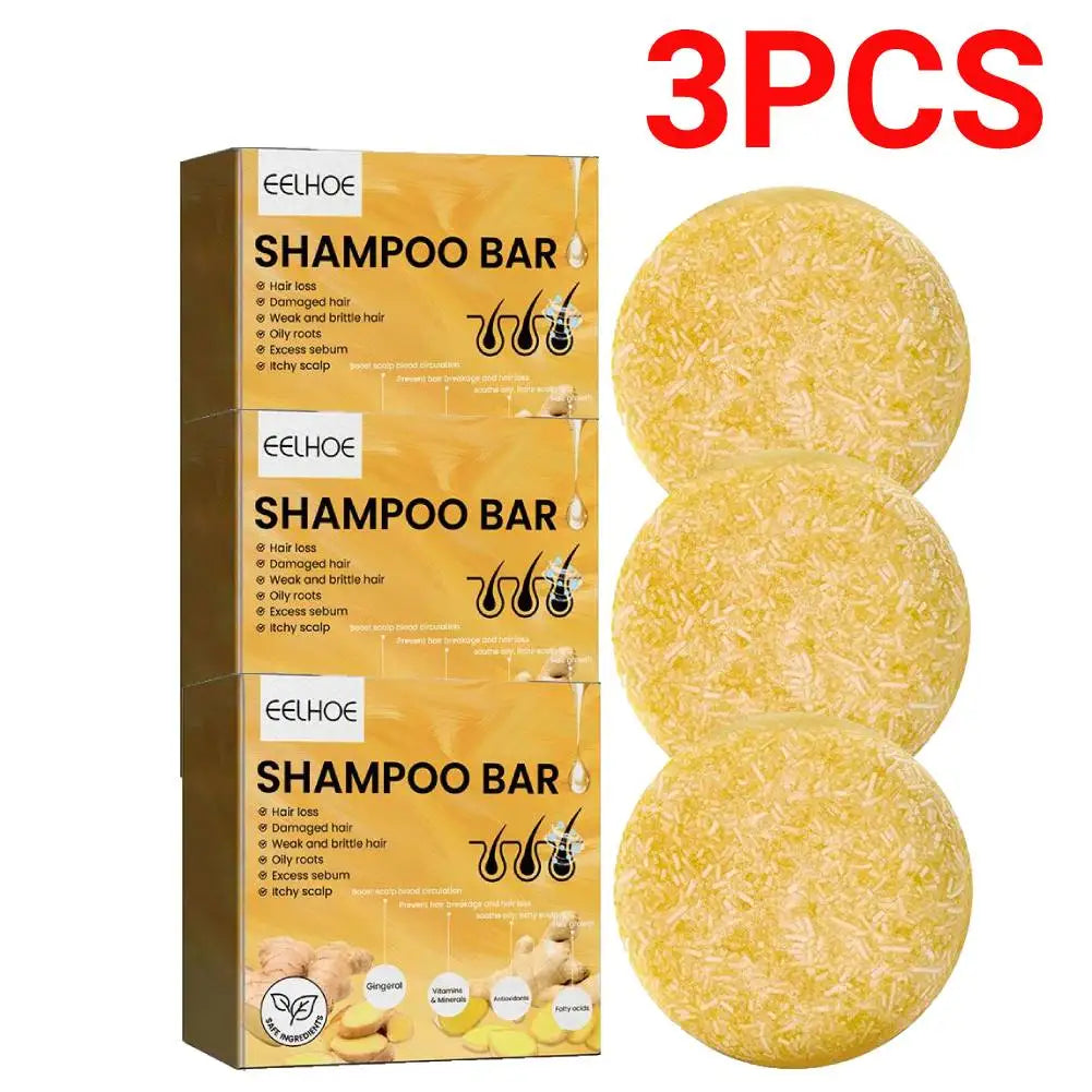 3PCS Ginger Polygonum Soap Shampoo Soap Cold Processed Soap Hair Shampoo Bar Pure Plant Hair Shampoos Hair Care