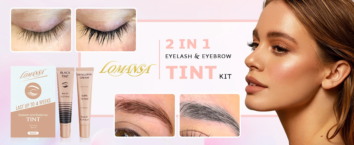 Lomans Korea Lash Color Kit Eyelash Color Set Black with Natural Effects Lasts 4 Weeks Easy to Use For Salon Lash Lift Tool