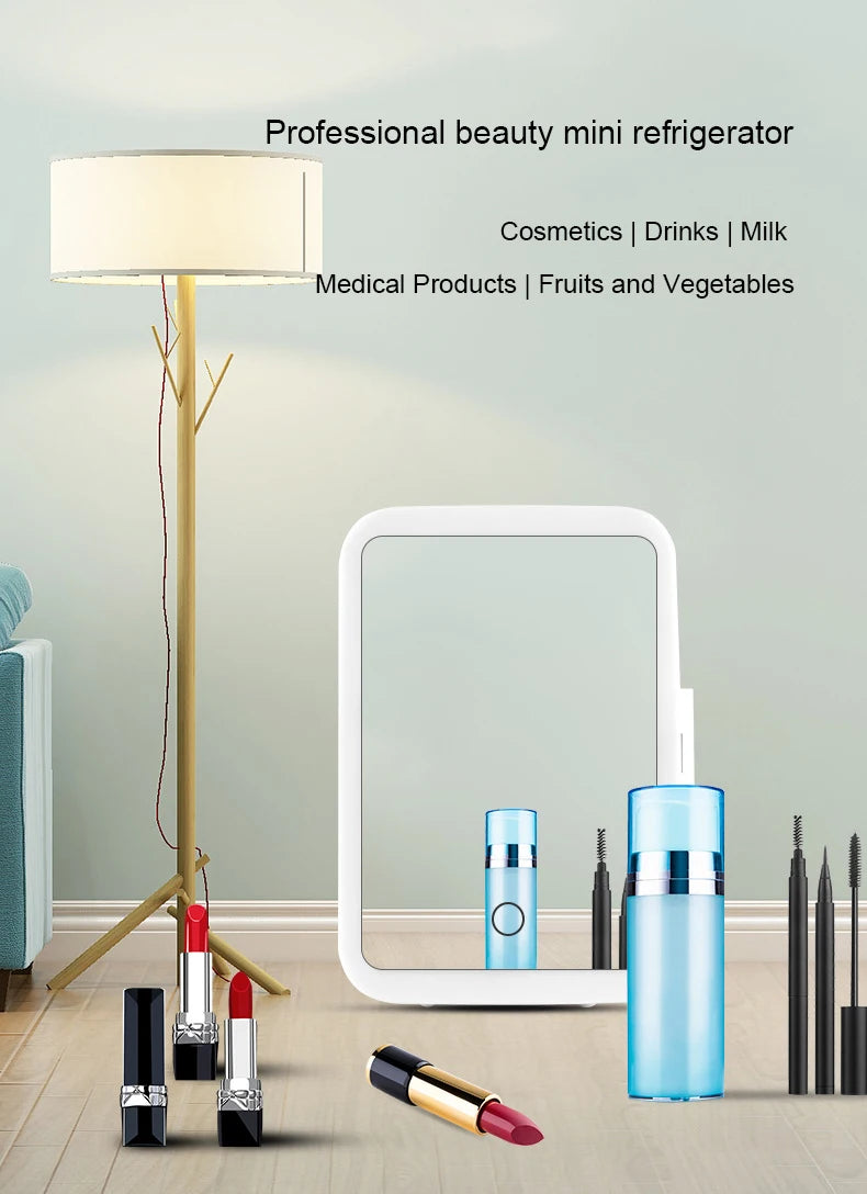 12V/110V-220V Mini Cosmetic Fridge Portable Refrigerator Beauty Face