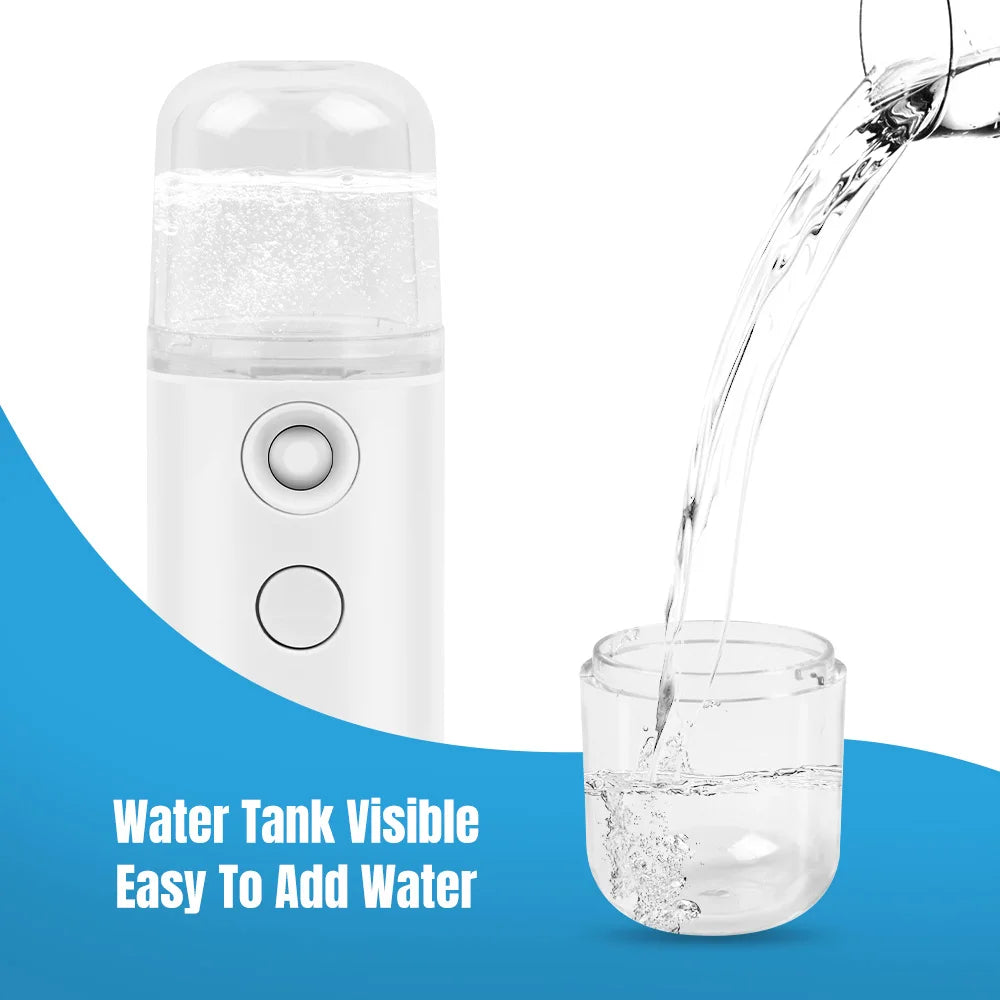 Nano Facial Steamer Facial Mister Portable Face Mister Cool Nano Mist Sprayer for Face Hydrating Sprayer Mini Handy Face Mister