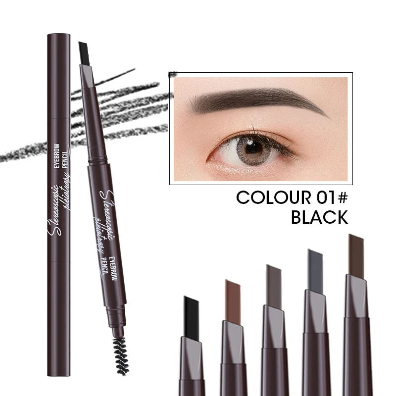 5 Colors Eyebrow Cosmetics Pencil Waterproof Double-headed Eyebrow Tattoo Natural Long Lasting Makeup