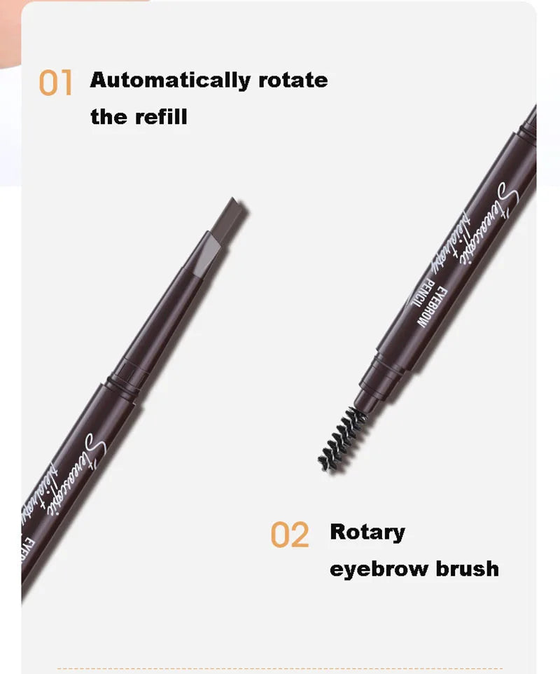 5 Colors Eyebrow Cosmetics Pencil Waterproof Double-headed Eyebrow Tattoo Natural Long Lasting Makeup