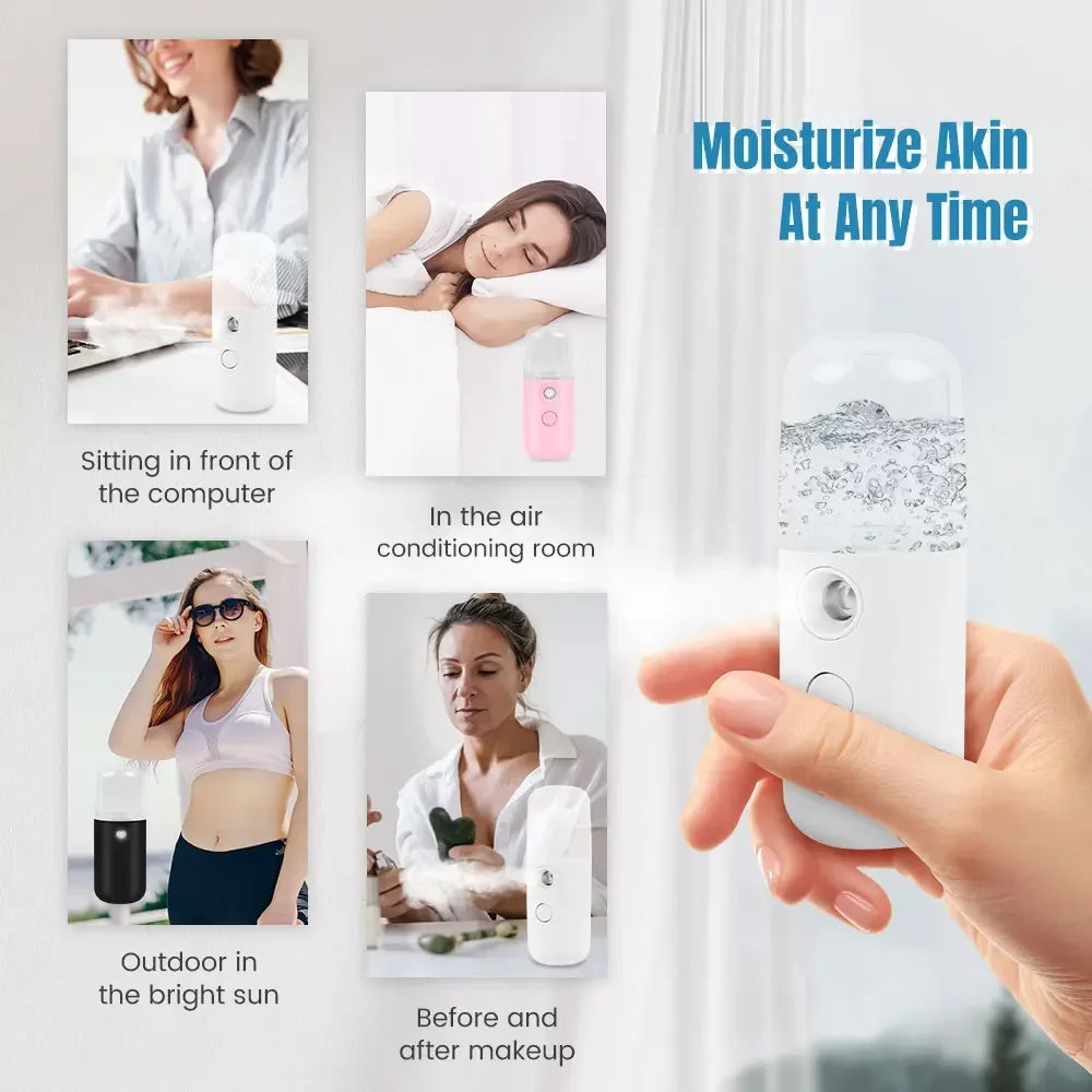 Nano Facial Steamer Facial Mister Portable Face Mister Cool Nano Mist Sprayer for Face Hydrating Sprayer Mini Handy Face Mister