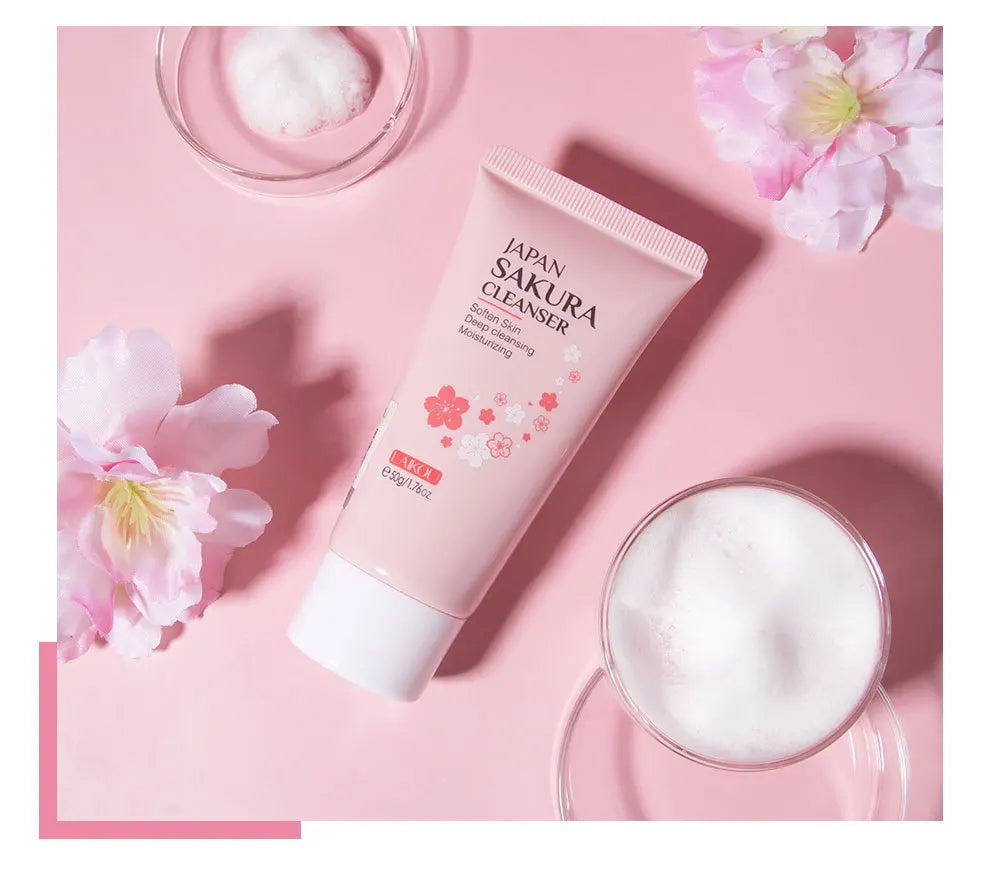 LAIKOU Facial Foaming Cleanser Deeply Cleansing Oil Control Moisturizing Blackhead Removal Skin Care Face Wash Foam Cleanser
