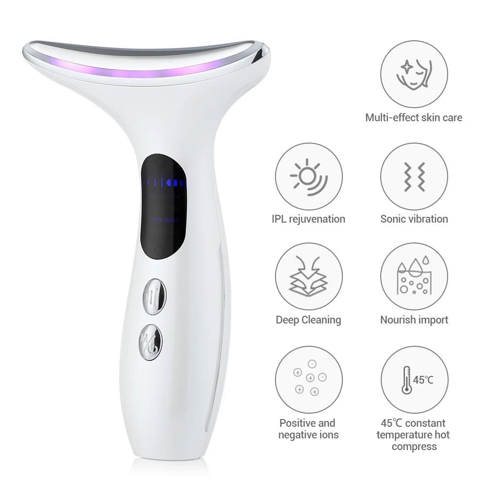 EMS Face Neck Lift Beauty Device Facial Massager LED Double Chin Remover Skin Rejuvenation Tightening Anti Wrinkle