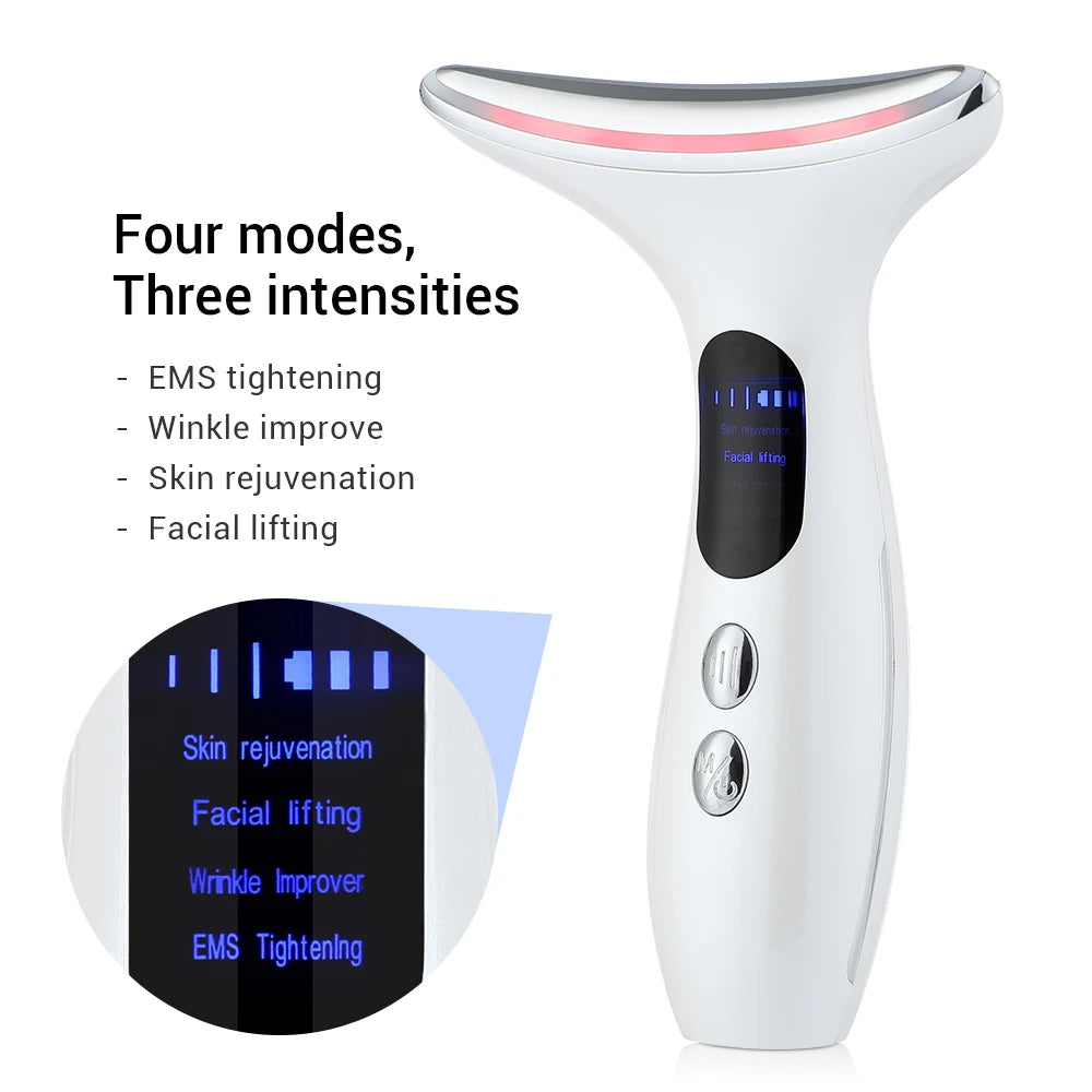 EMS Face Neck Lift Beauty Device Facial Massager LED Double Chin Remover Skin Rejuvenation Tightening Anti Wrinkle