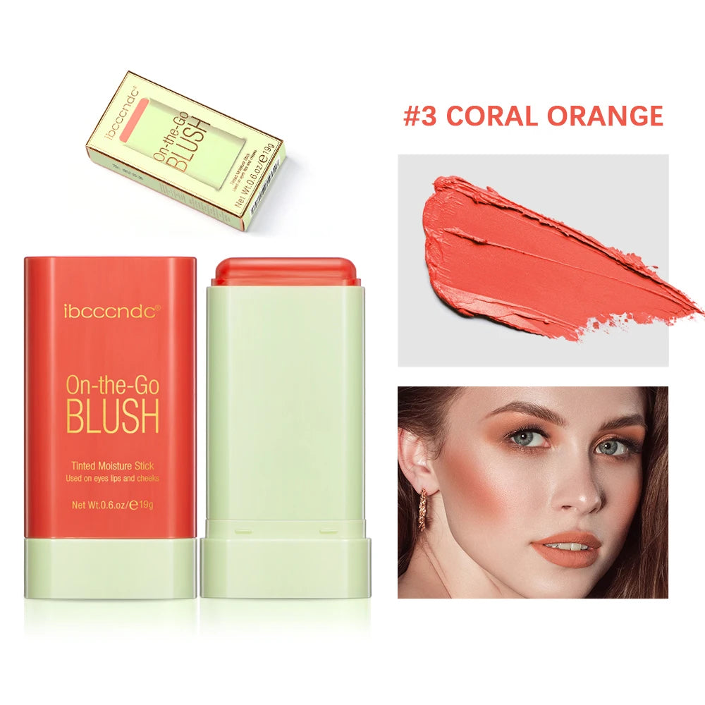 Make Up Blusher Cosmetics Pink Blush in Bar Korean Palette Long lasting Matte Stick