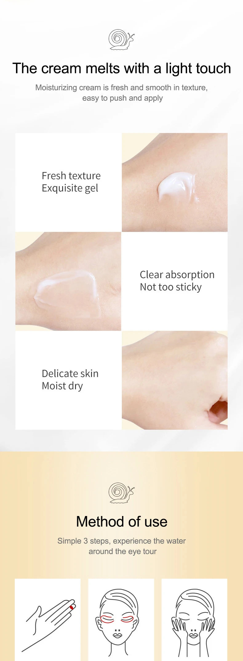 1/2/3pcs SADOER Snail Eye Cream Anti Dark Circles Under The Eyes Remove Eye bags Moisturizing Anti-Aging Eyes Skin Care Products