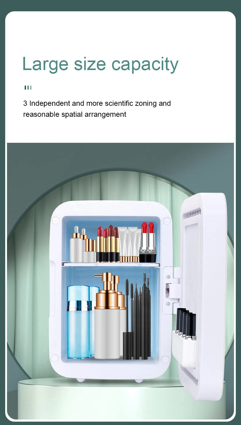 12V/110V-220V Mini Cosmetic Fridge Portable Refrigerator Beauty Face