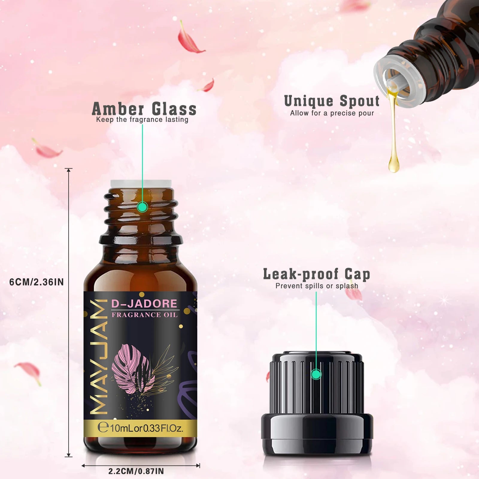 MAYJAM 10ml Fragrance Oil for Home Car Diffuser Coconut Vanilla La Vie Est Belle Angel Black Orchid CHANCE Freesia Essence Oil