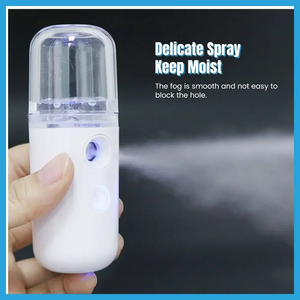Nano Facial Steamer Facial Mister Portable Face Mister Cool Nano Mist Sprayer for Face Hydrating Sprayer Mini Handy Face Mister