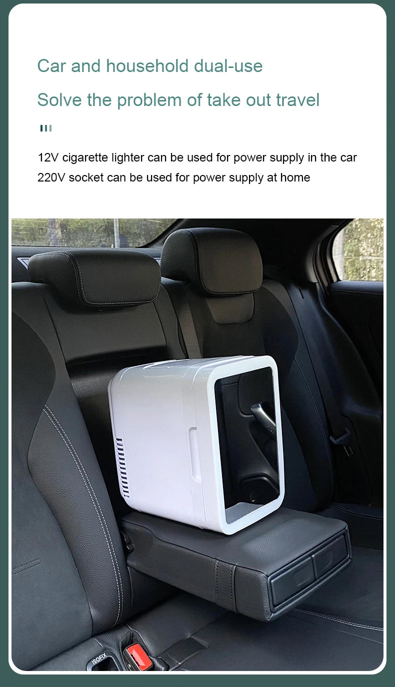 12V/110V-220V Mini Cosmetic Fridge Portable Refrigerator Beauty Face