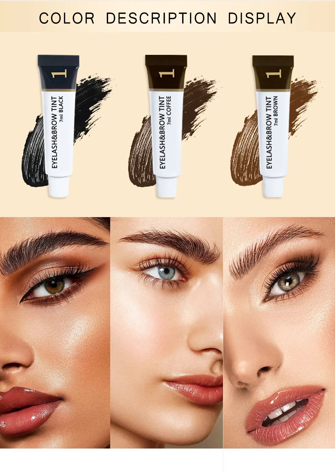 ICONSIGN Eyelashes and Eyebrow Tint Dye Eyebrow Dye Waterproof Long-lasting Eyebrow Brow Kit Semi Permanent Eyebrow black brown