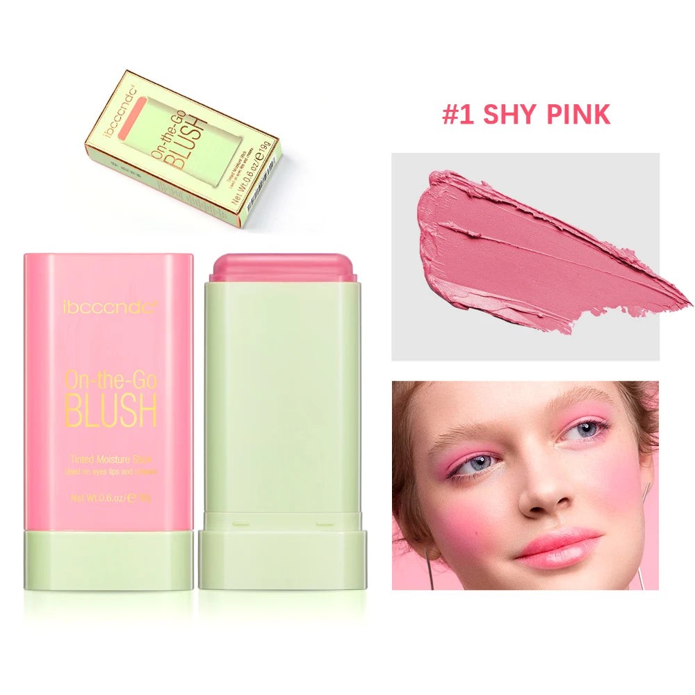 Make Up Blusher Cosmetics Pink Blush in Bar Korean Palette Long lasting Matte Stick