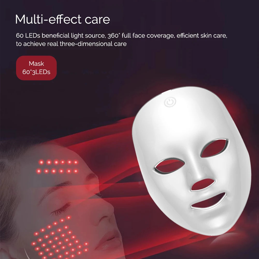 Wireless 7 Colors LED Facial Neck Skin Tighten Rejuvenation