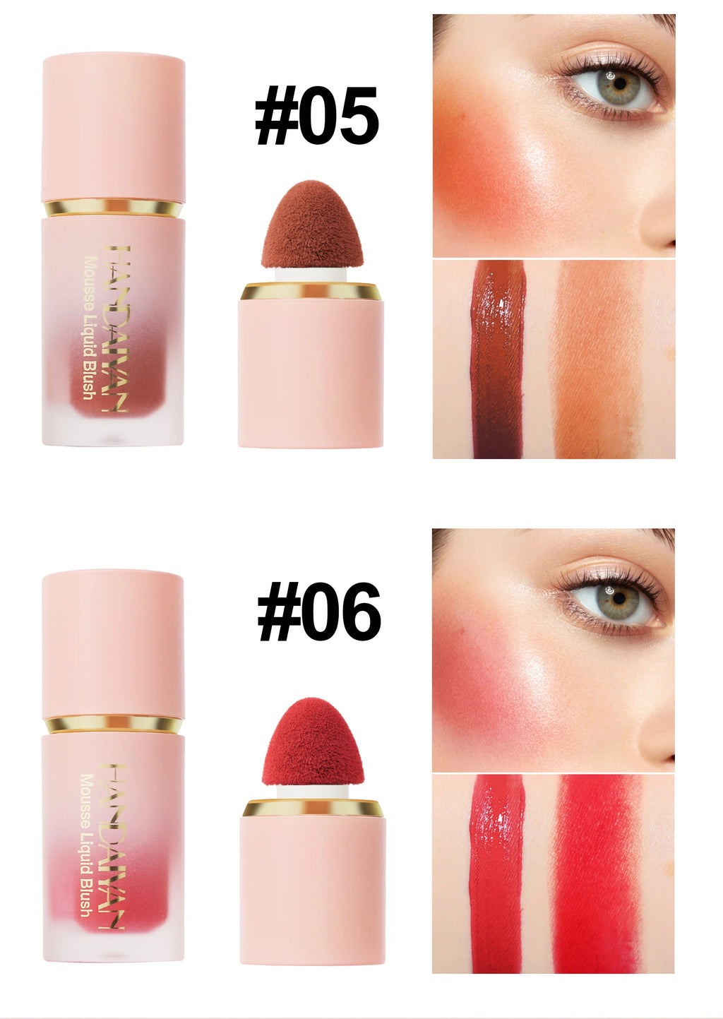 Matte Liquid BlushEasy Waterproof blush sponge brush head