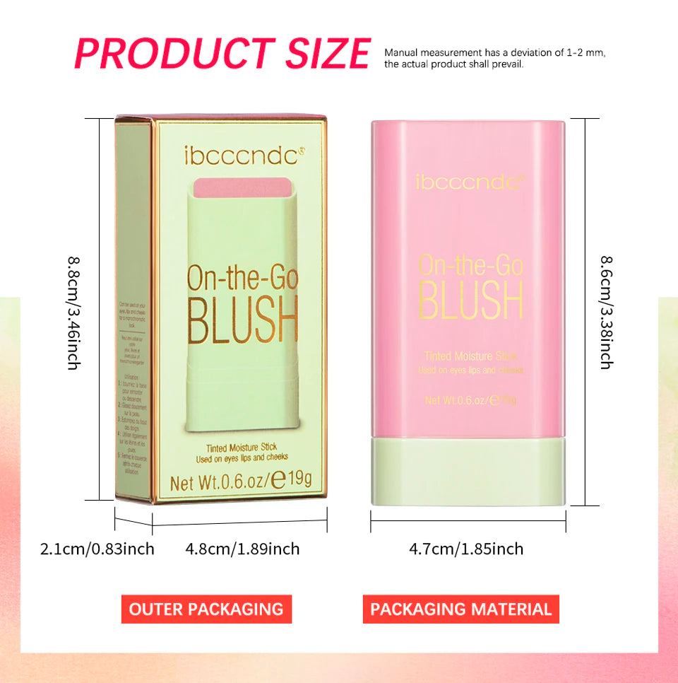 Make Up Blusher Cosmetics Pink Blush in Bar Korean Palette Long lasting Matte Stick