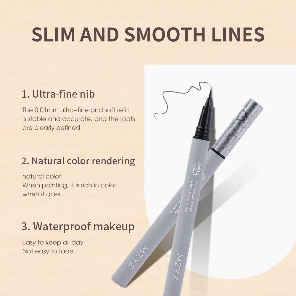 Ultra Fine Water Liquid Eyebrow Pencil Waterproof Long Lasting Eyeliner Lying Silkworm Pen Eyebrow Tattoo Pen Eye