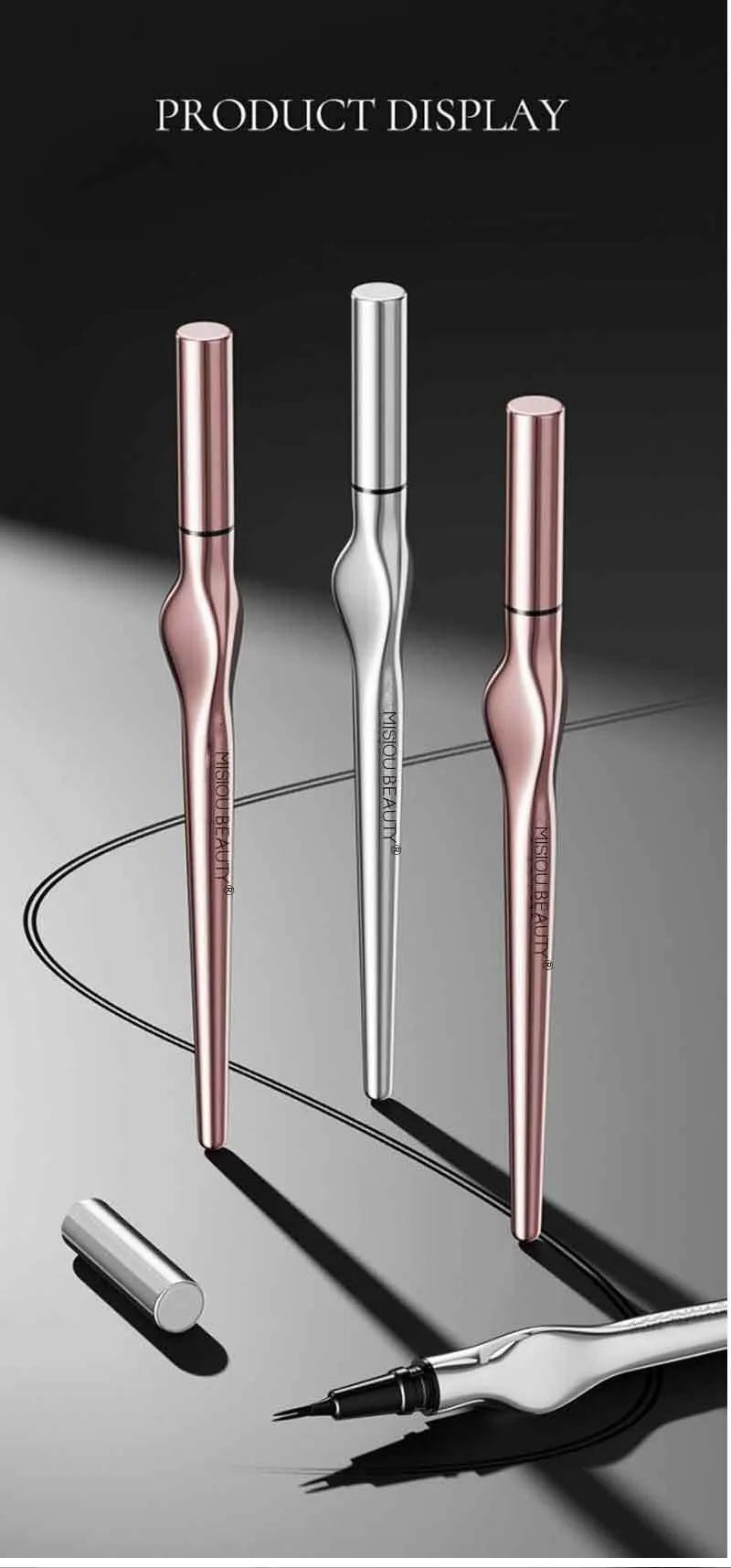 2 Point Wild Eyebrow Pencil Long-Lasting Easy Grip Waterproof Thin Liquid Silkworm Brow Pen Korean Makeup for Eyebrow Tattoo