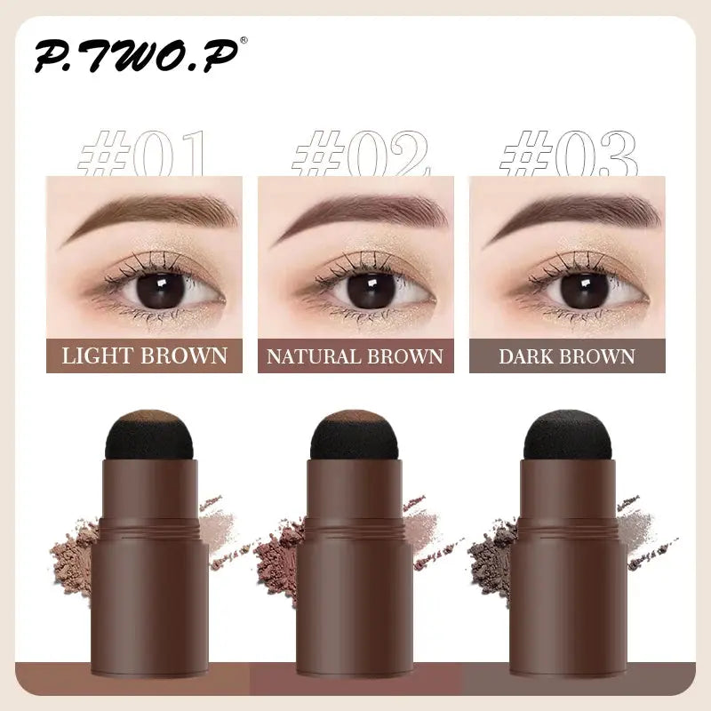 PTWOP One Step Eyebrow Stamp Shaping Kit Set Waterproof Women Makeup Brows Stencil And Kit Tattoo Eyebrow Brush Shipping Free
