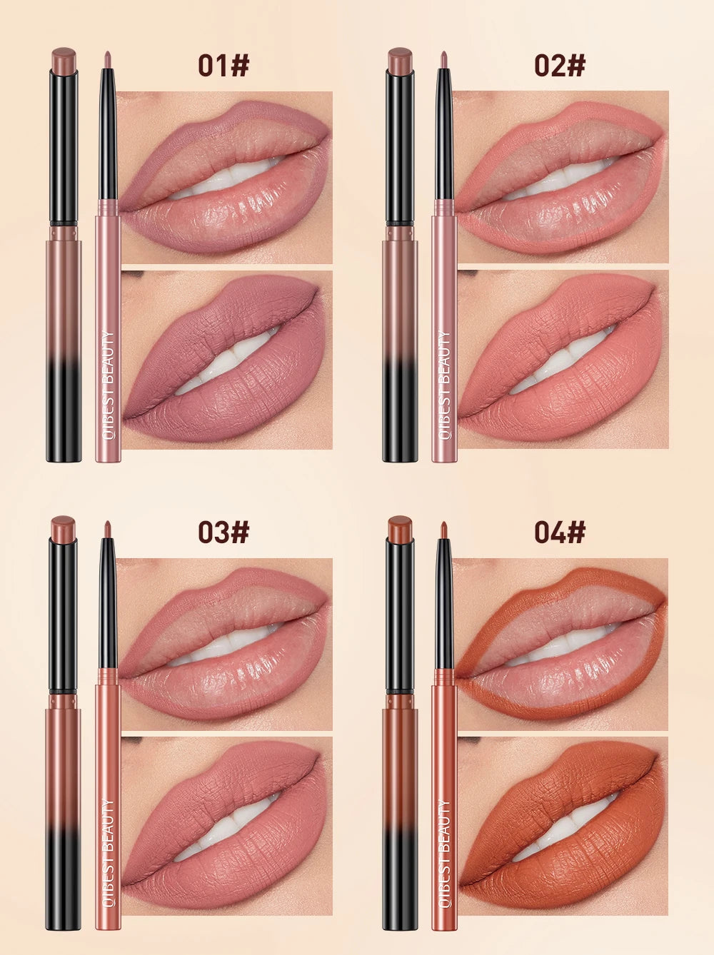 Lipstick Lipliner Pen Set Matte Nude Lip Liner Pencil Waterproof Long Lasting Lipstick Pen Contour Makeup For Women