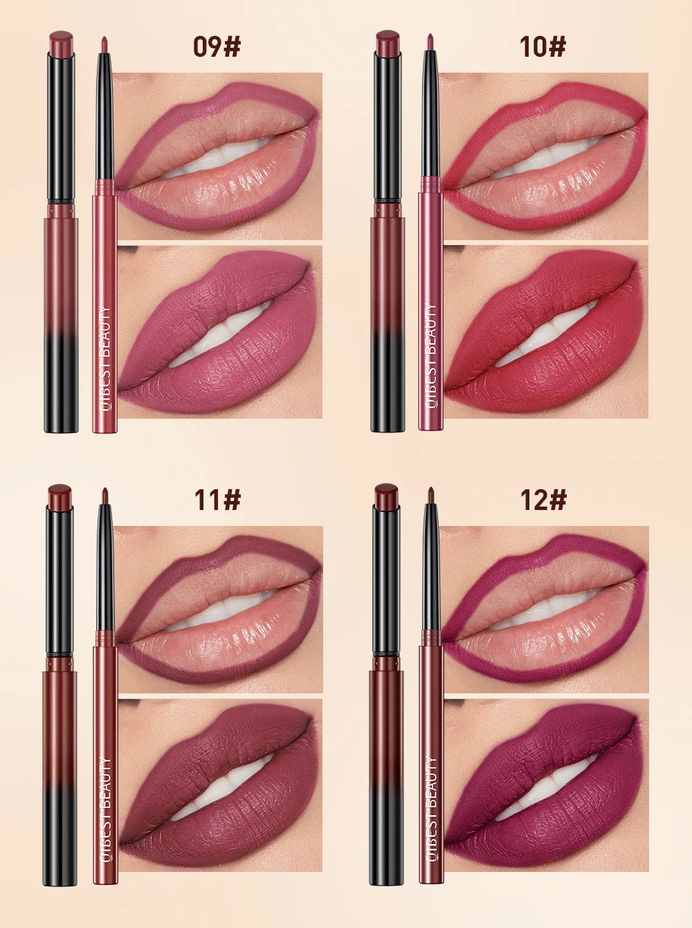 Lipstick Lipliner Pen Set Matte Nude Lip Liner Pencil Waterproof Long Lasting Lipstick Pen Contour Makeup For Women