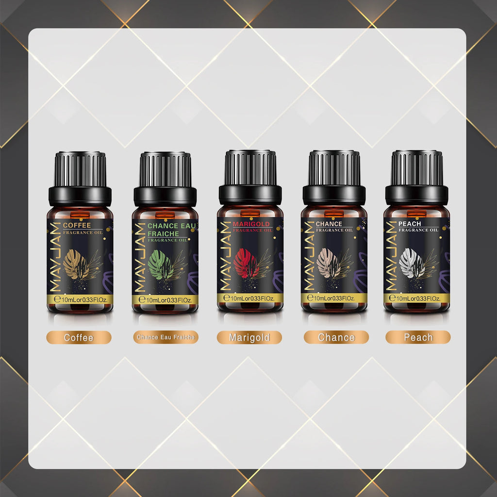 MAYJAM 10ml Fragrance Oil for Home Car Diffuser Coconut Vanilla La Vie Est Belle Angel Black Orchid CHANCE Freesia Essence Oil