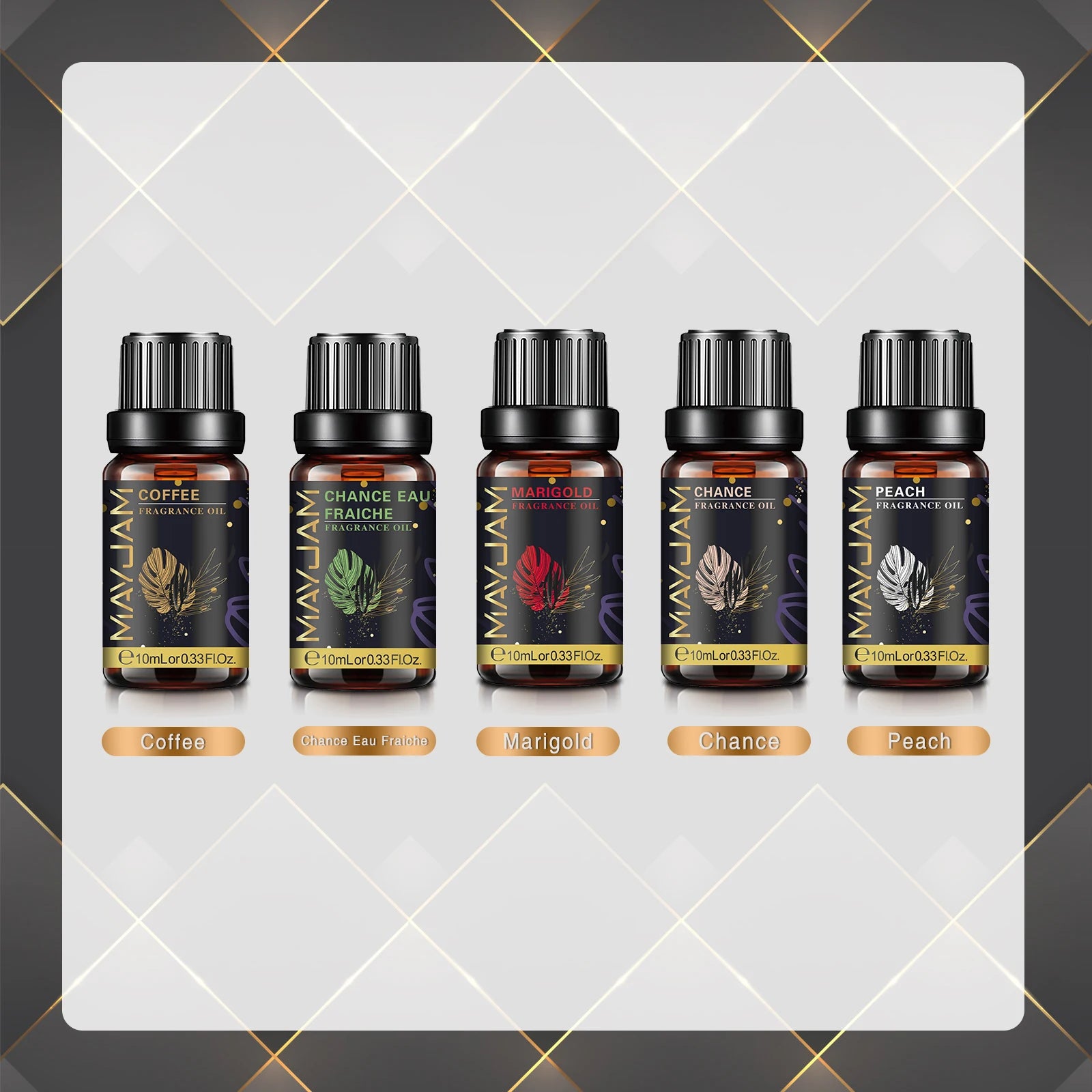 MAYJAM 10ml Fragrance Oil for Home Car Diffuser Coconut Vanilla La Vie Est Belle Angel Black Orchid CHANCE Freesia Essence Oil