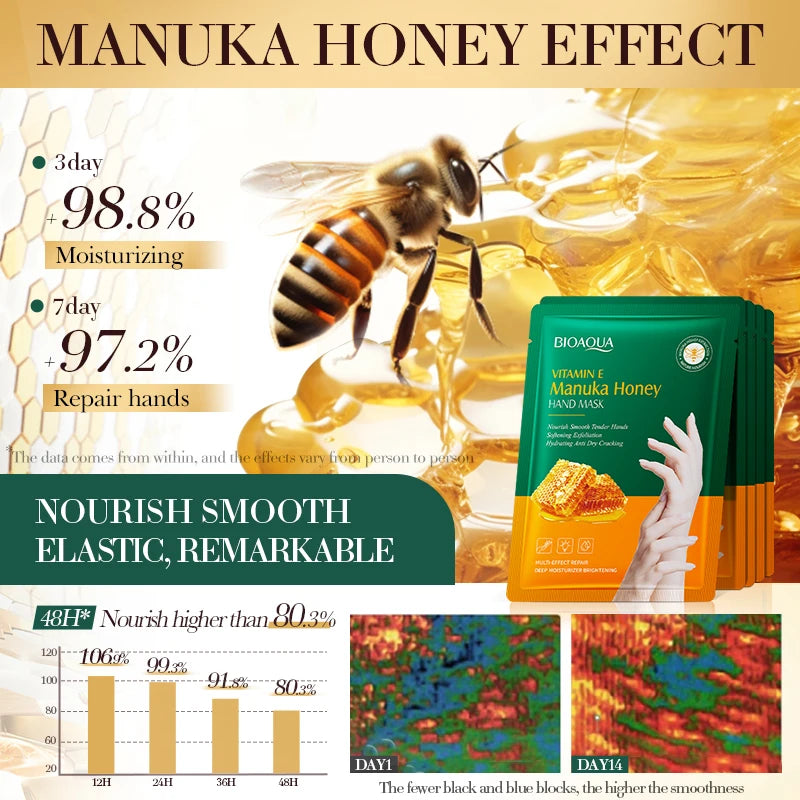 Vitamin E hand mask Manuka honey-lasting moisturizing soft smooth hand skincare
