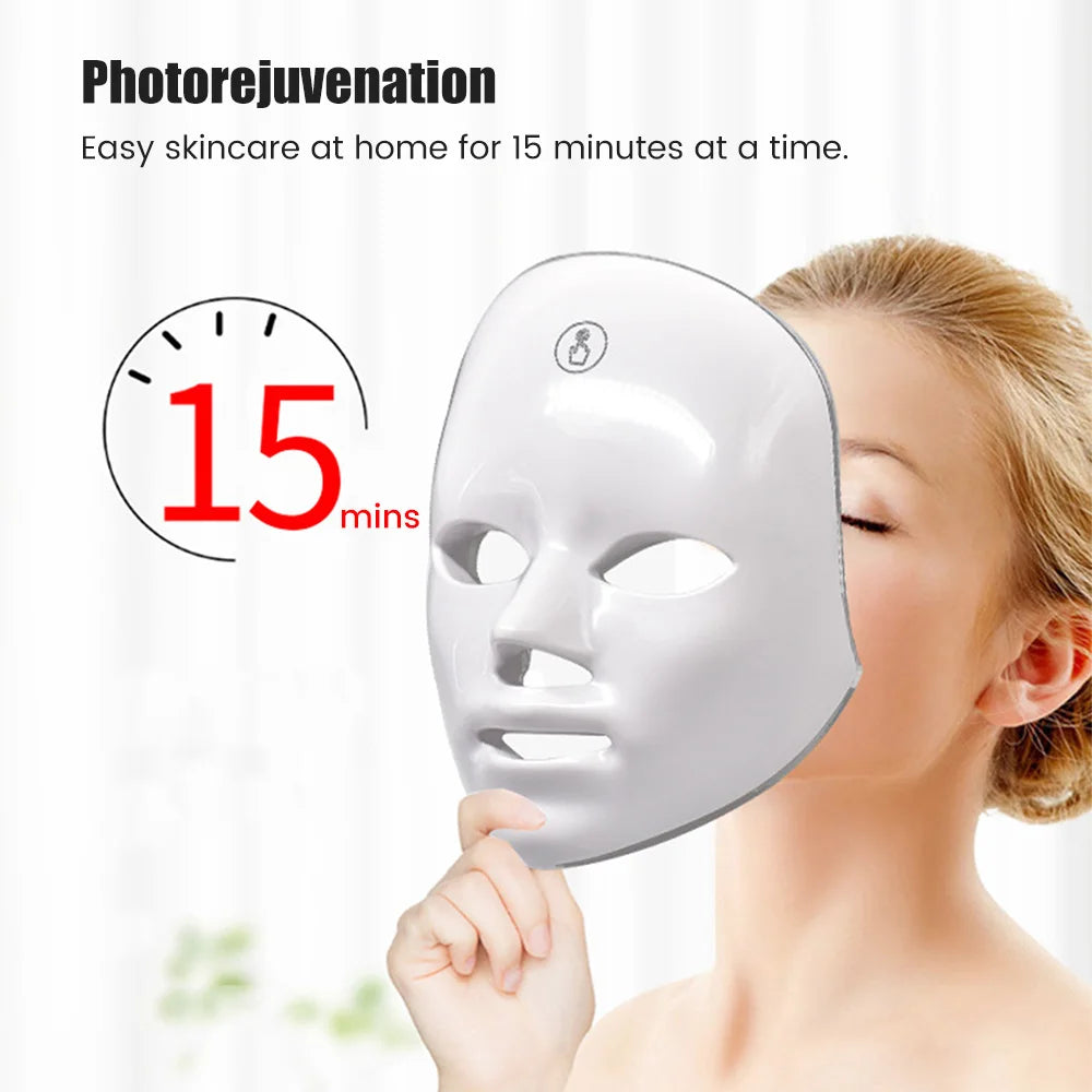 7 Colors Photon Facial LED Mask Light Therapy Anti Aging Anti-Wrinkle