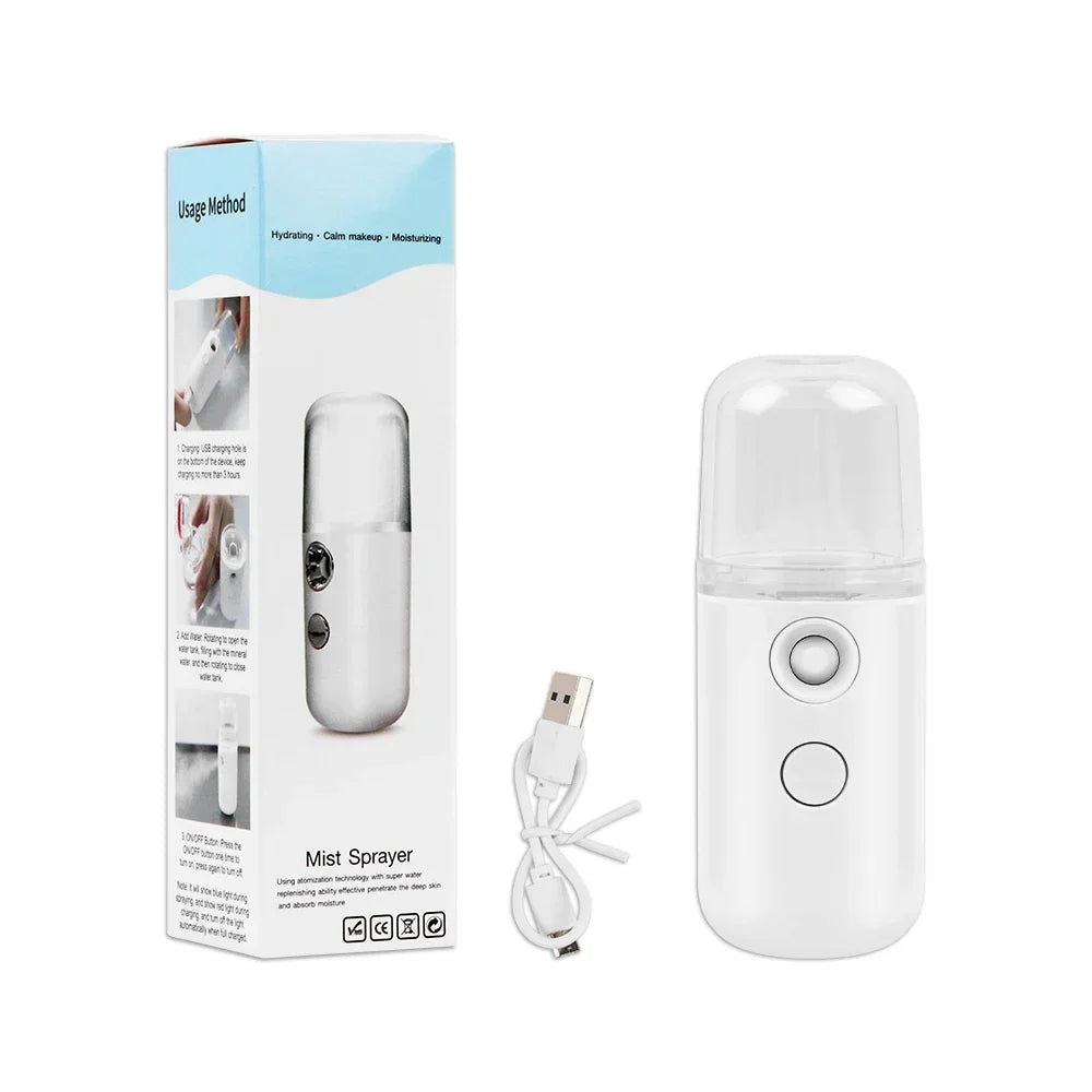 Nano Facial Steamer Facial Mister Portable Face Mister Cool Nano Mist Sprayer for Face Hydrating Sprayer Mini Handy Face Mister
