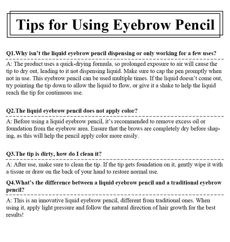 2 Point Wild Eyebrow Pencil Long-Lasting Easy Grip Waterproof Thin Liquid Silkworm Brow Pen Korean Makeup for Eyebrow Tattoo