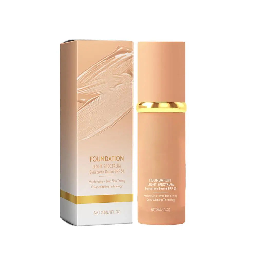 4-in-1 Foundation Liquid Makeup 4 In 1 Foundation Light Spectrum Sunscreen Serum Liquid Hydrating Full Coverage Concealer SPF 50