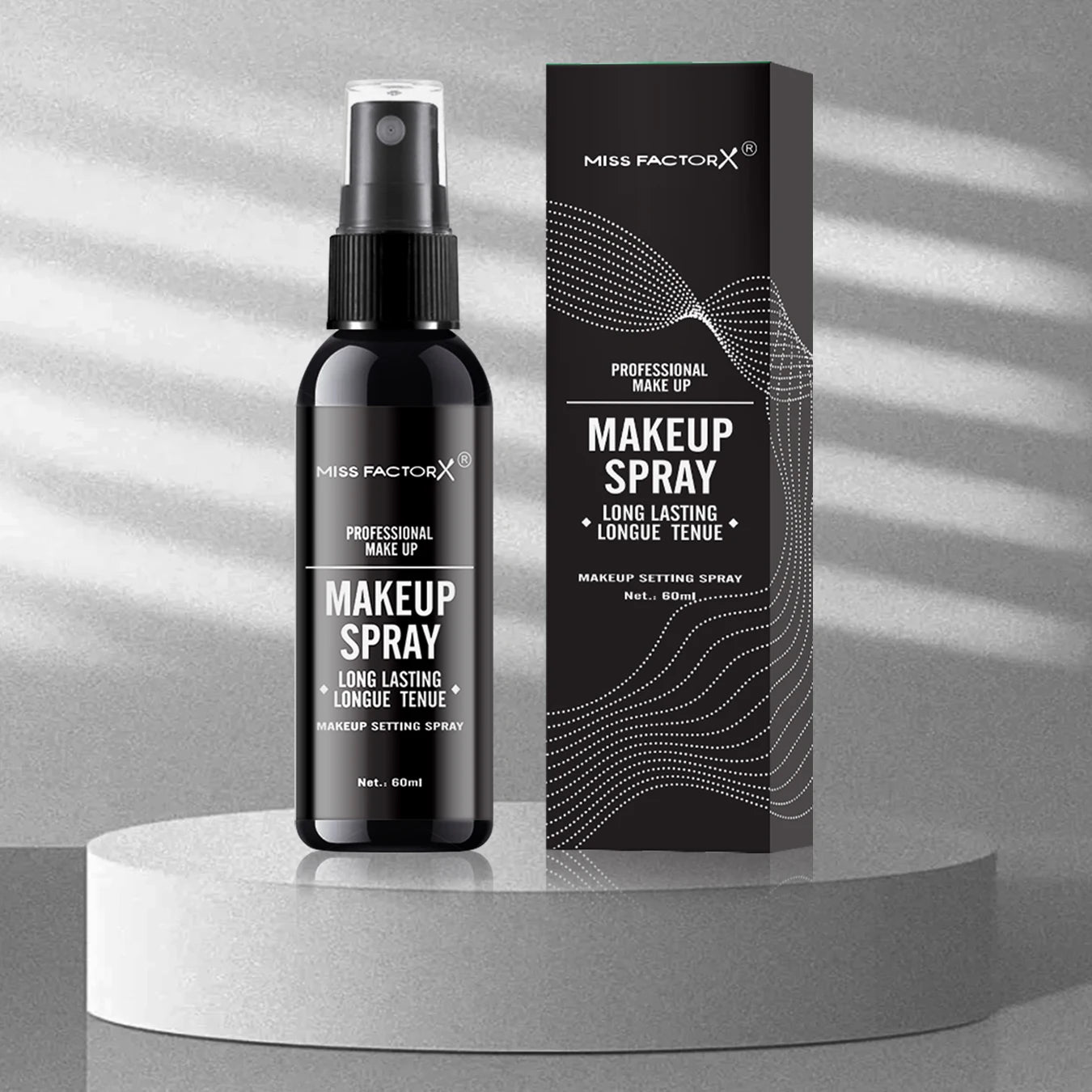 Professional lasting face makeup spray 60ml-waterproof, anti-sweat, oil control, anti-halo dyeing formula