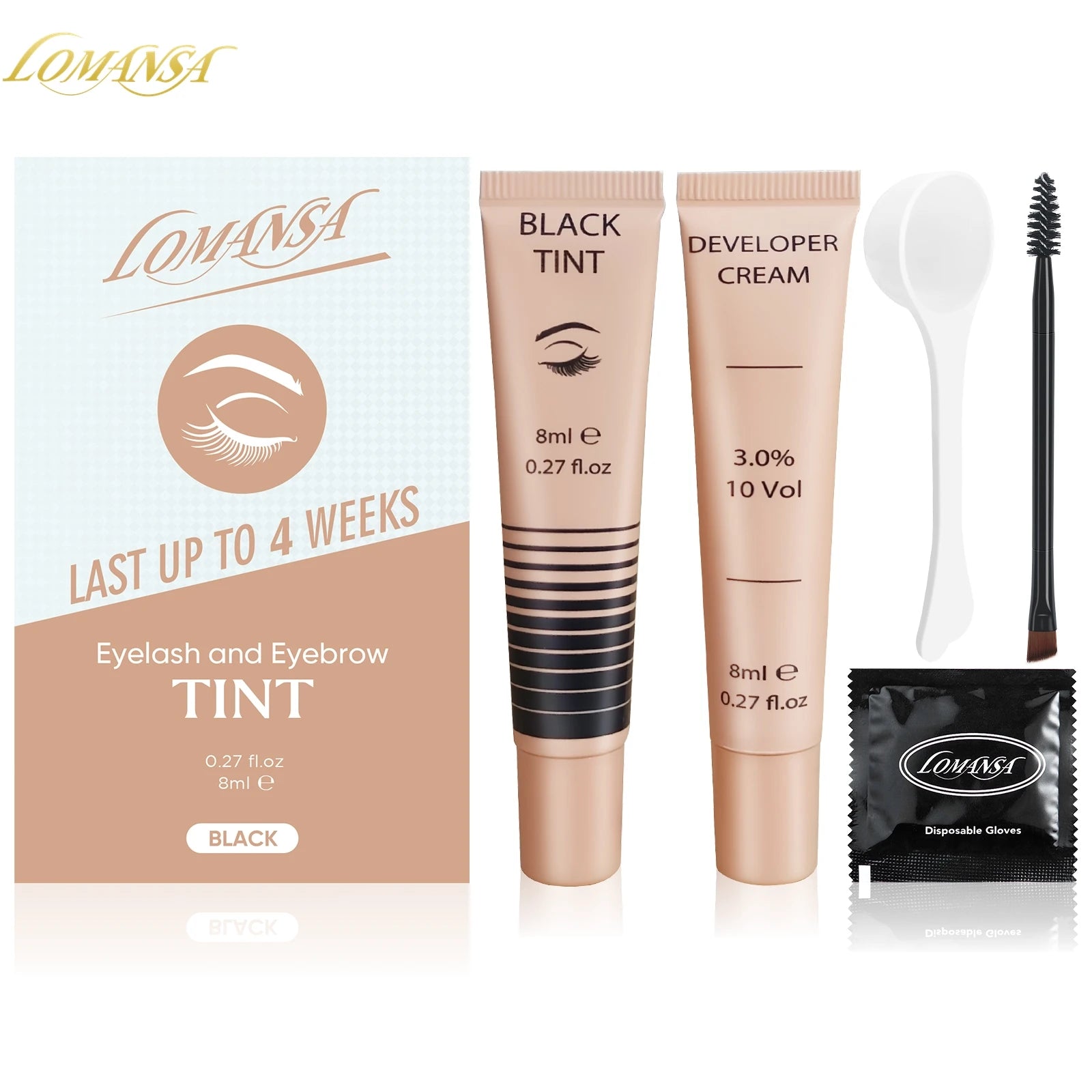 Lomans Korea Lash Color Kit Eyelash Color Set Black with Natural Effects Lasts 4 Weeks Easy to Use For Salon Lash Lift Tool