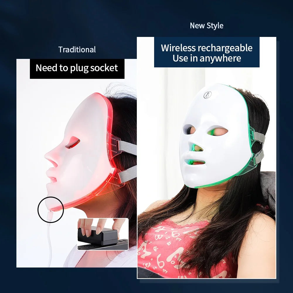 7 Color Wireless Light Therapy Mask Anti-aging Acne Spot Scar Removal