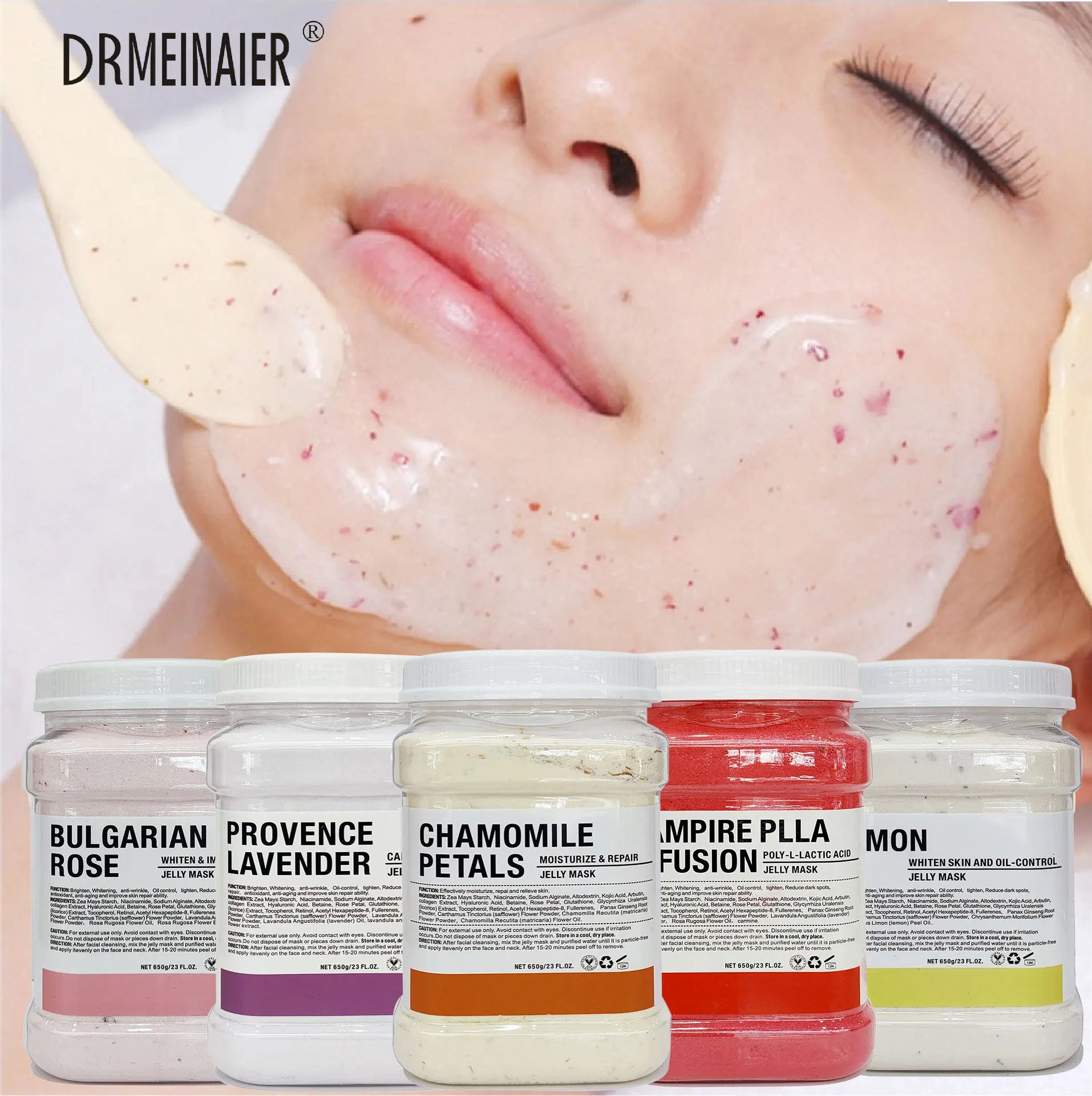Plant Powder Masks Peel Off Vitamin C Hyaluronic Acid Facial SkinCare