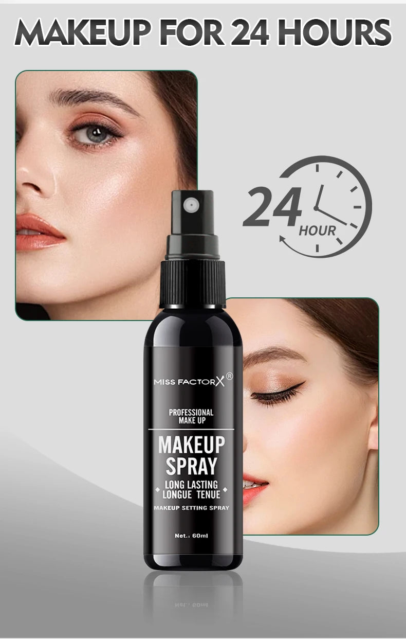 Professional lasting face makeup spray 60ml-waterproof, anti-sweat, oil control, anti-halo dyeing formula