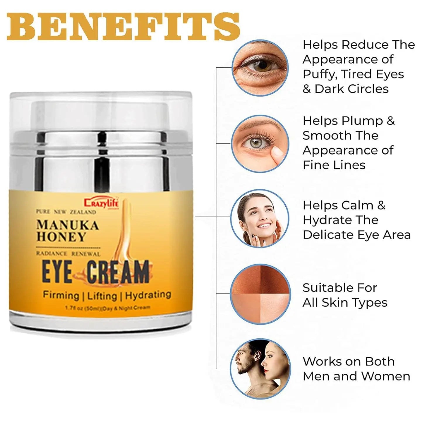 100g Organic Manuka Honey Shrink Pores Moisturizing Whitening Face Serum