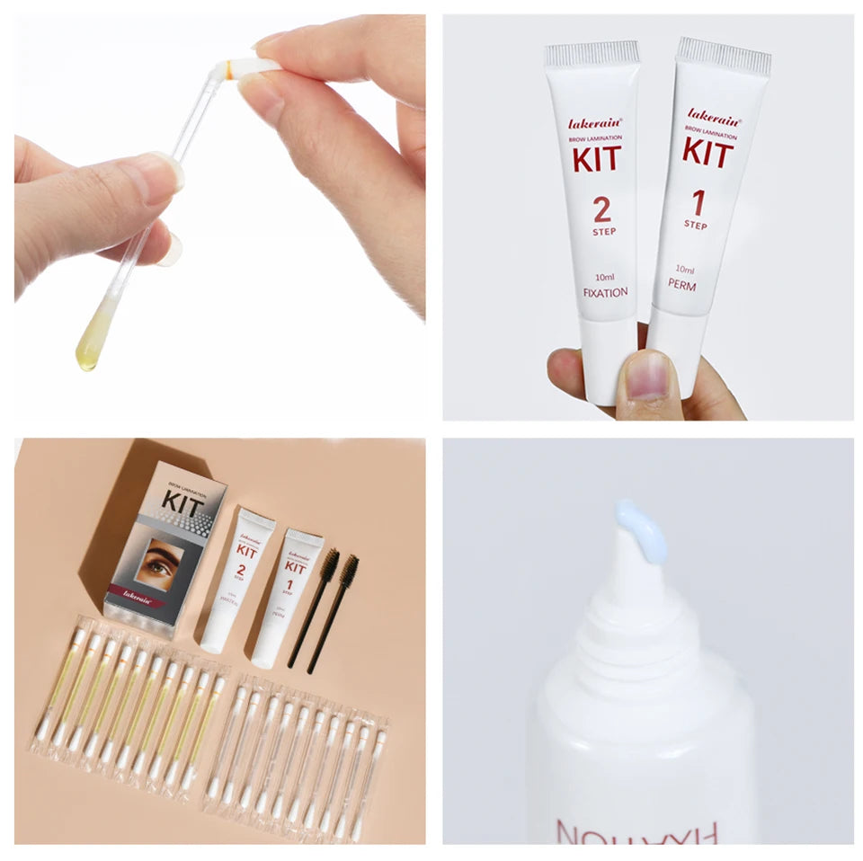Brow Lamination Kit Semi-Permanent Lash & Brow Fixation Lash Perming Set for Eyelashes Brow Lift Perm Fixation Tube Set Makeup