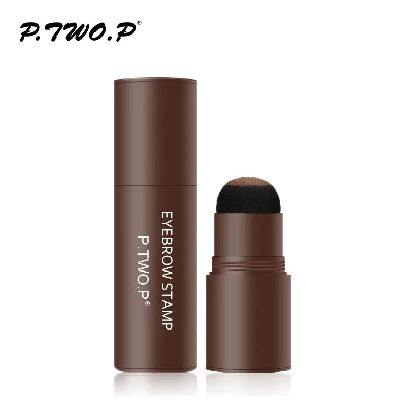 PTWOP One Step Eyebrow Stamp Shaping Kit Set Waterproof Women Makeup Brows Stencil And Kit Tattoo Eyebrow Brush Shipping Free