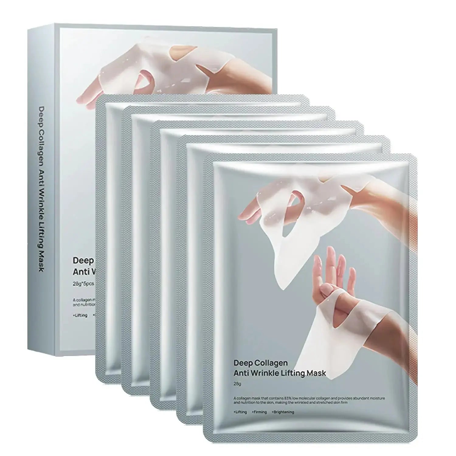 Deep Collagen Anti Wrinkle Lifting Mask Collagen Face Mask Overnight, Deep Collagen Mask for Lifting Firming Moisturizing(5Pack)