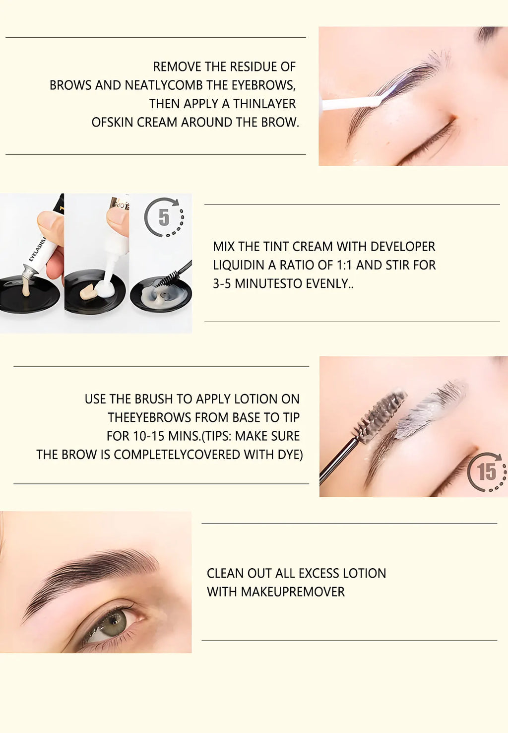 ICONSIGN Eyelashes and Eyebrow Tint Dye Eyebrow Dye Waterproof Long-lasting Eyebrow Brow Kit Semi Permanent Eyebrow black brown