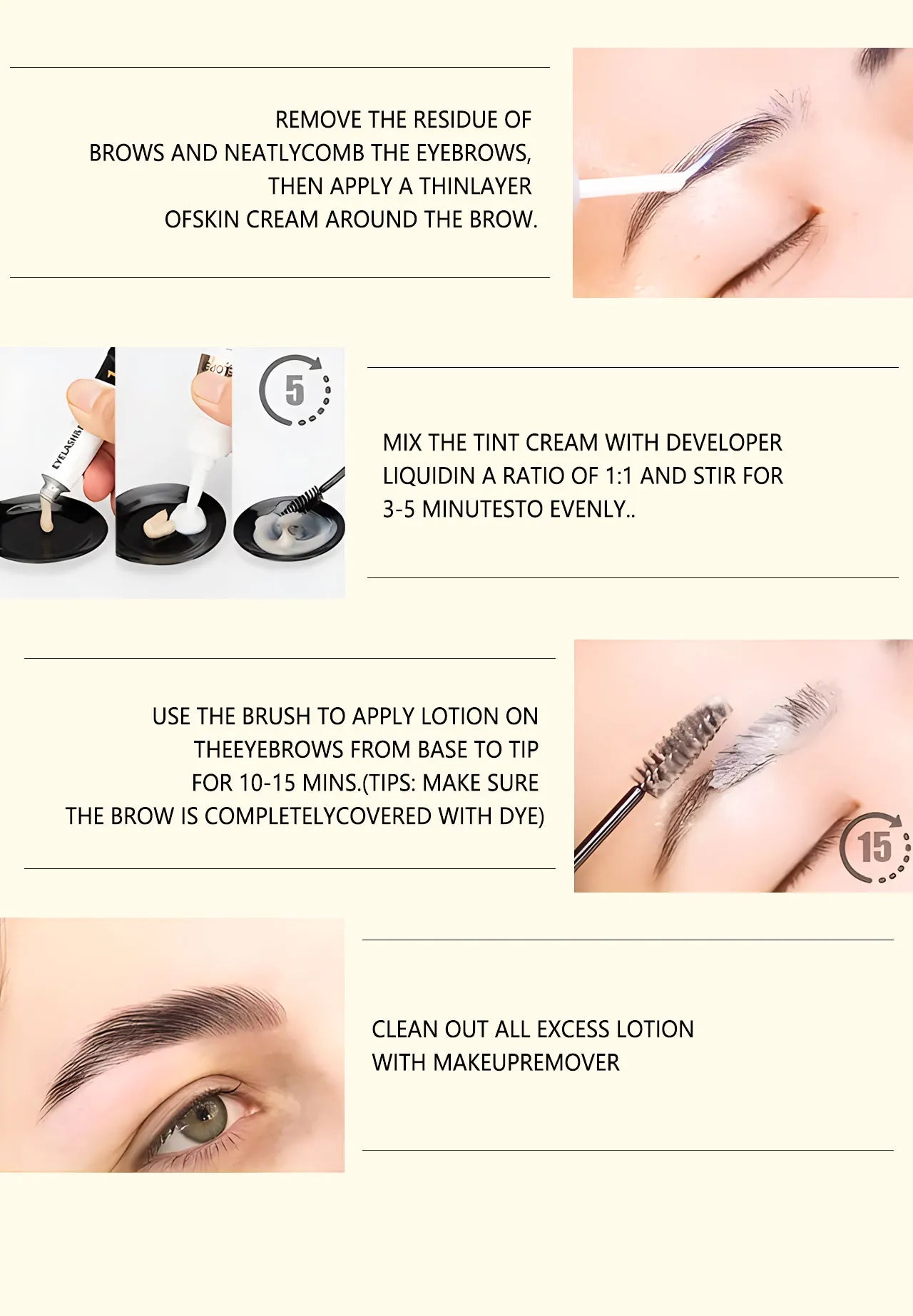 ICONSIGN Eyelashes and Eyebrow Tint Dye Eyebrow Dye Waterproof Long-lasting Eyebrow Brow Kit Semi Permanent Eyebrow black brown