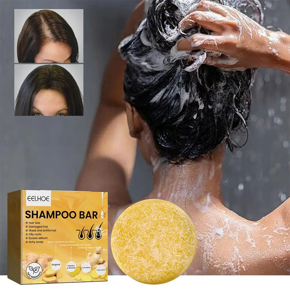 3PCS Ginger Polygonum Soap Shampoo Soap Cold Processed Soap Hair Shampoo Bar Pure Plant Hair Shampoos Hair Care